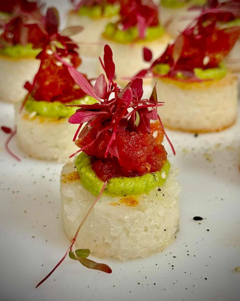 Canapés and platters — tuna tartare